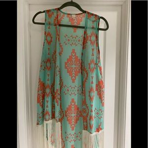Vici Boutique Pink and Teal Duster Fringe (small)